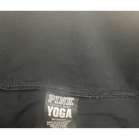 PINK Yoga Leggings sequin Bling Black Y2K Victoria’s Secret VS Pants medium - Picture 2 of 10